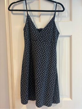Brandy Melville Black Mini Dress with White Floral Print